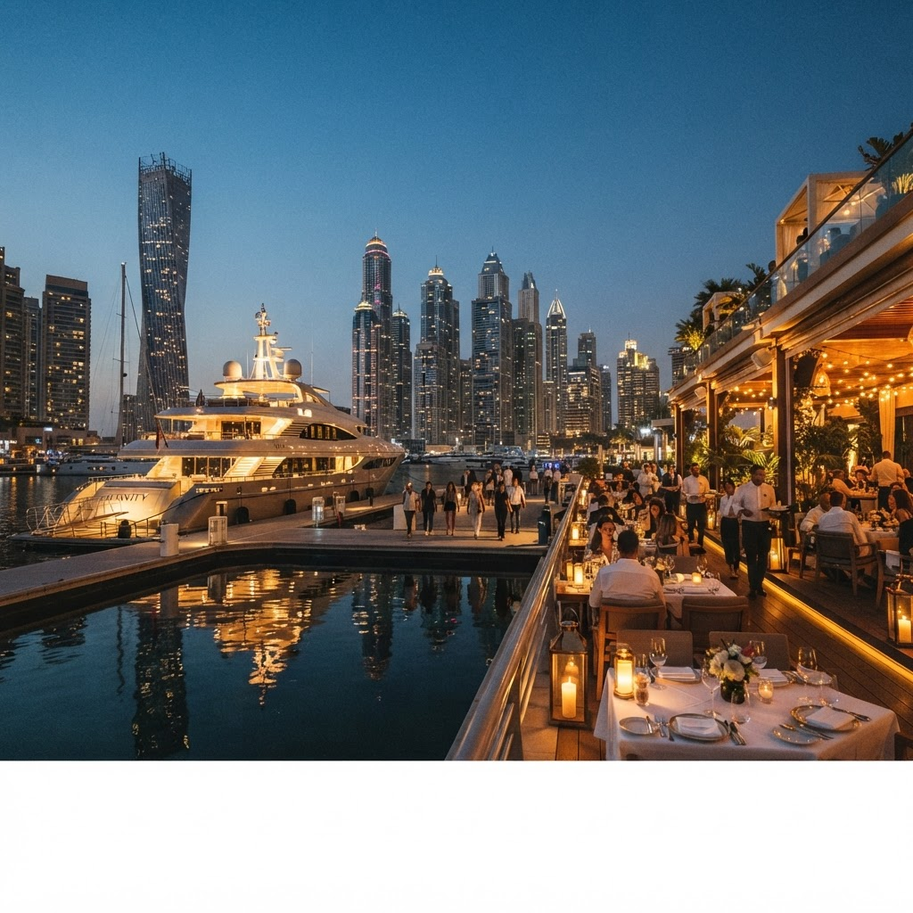 Expérience Quai & restauration à bord d'un yacht privé à Dubaï